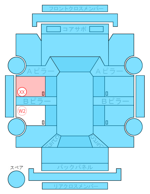 Body condition diagram (damage marks, Japanese labels)