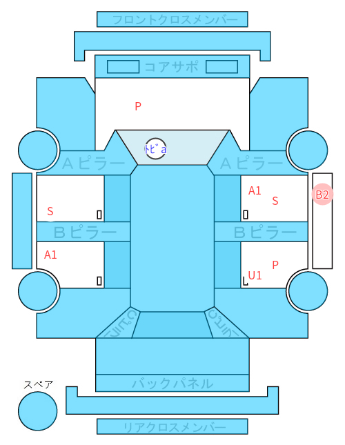 Body condition diagram (damage marks, Japanese labels)