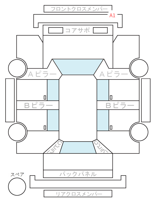 Body condition diagram (damage marks, Japanese labels)