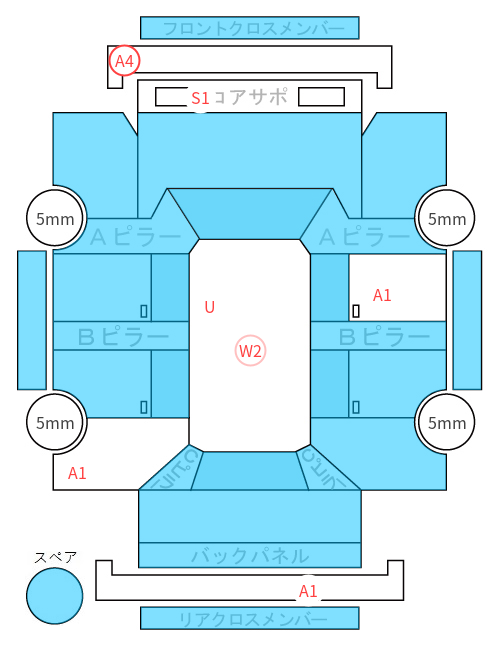 Body condition diagram (damage marks, Japanese labels)
