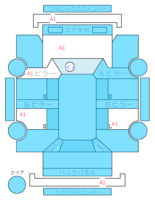 Body condition diagram (damage marks, Japanese labels)