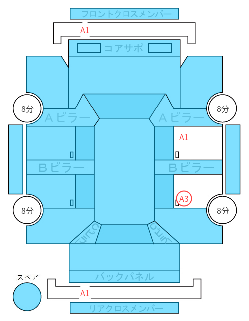 Body condition diagram (damage marks, Japanese labels)
