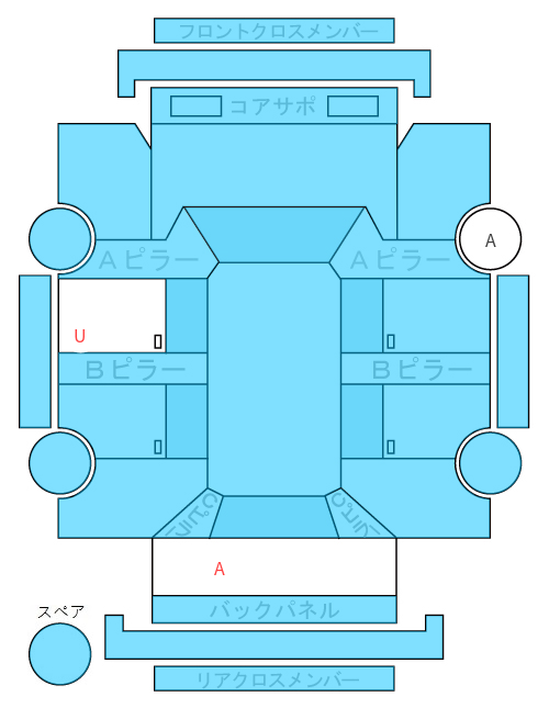 Body condition diagram (damage marks, Japanese labels)