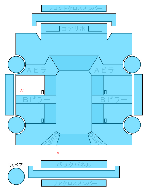 Body condition diagram (damage marks, Japanese labels)