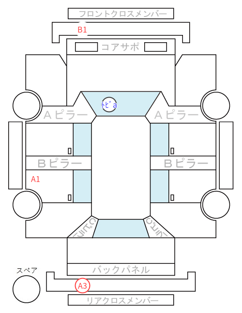 Body condition diagram (damage marks, Japanese labels)