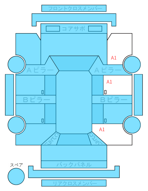 Body condition diagram (damage marks, Japanese labels)