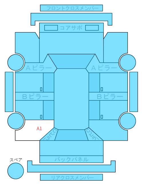 Body condition diagram (damage marks, Japanese labels)