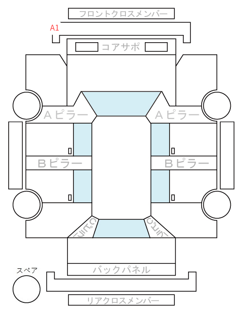 Body condition diagram (damage marks, Japanese labels)