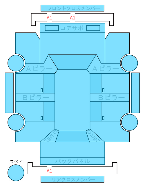 Body condition diagram (damage marks, Japanese labels)