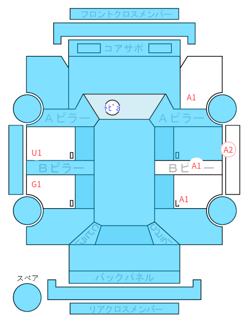 Body condition diagram (damage marks, Japanese labels)