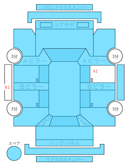 Body condition diagram (damage marks, Japanese labels)