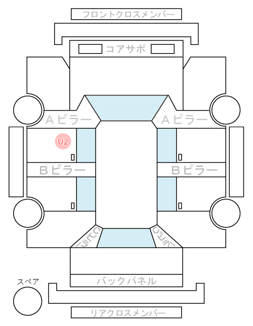 Body condition diagram (damage marks, Japanese labels)