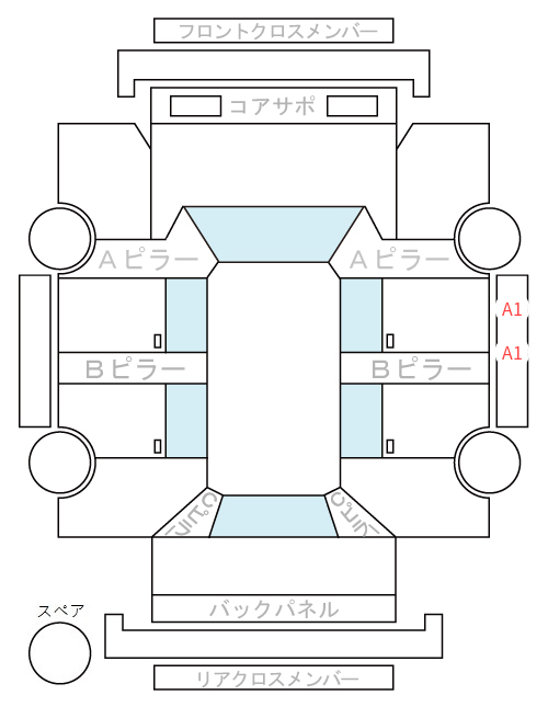 Body condition diagram (damage marks, Japanese labels)