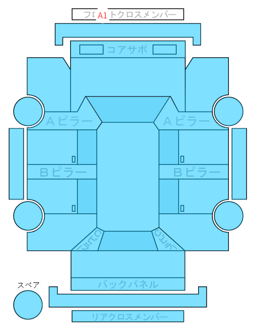 Body condition diagram (damage marks, Japanese labels)