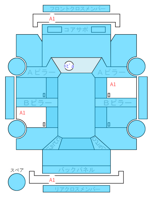 Body condition diagram (damage marks, Japanese labels)