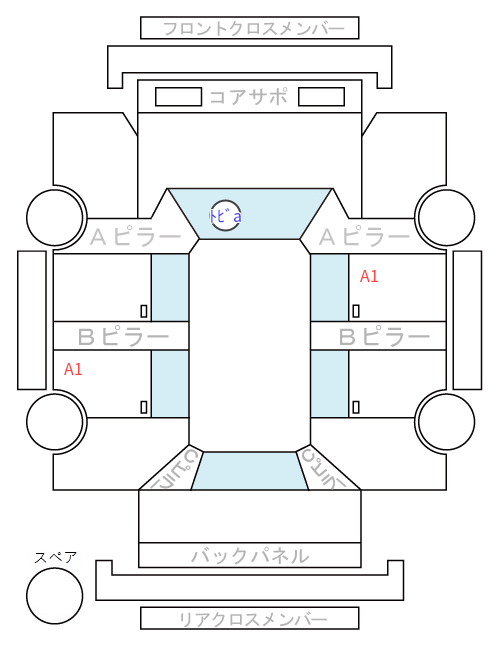 Body condition diagram (damage marks, Japanese labels)