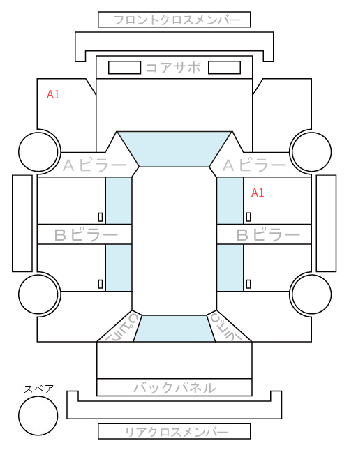 Body condition diagram (damage marks, Japanese labels)