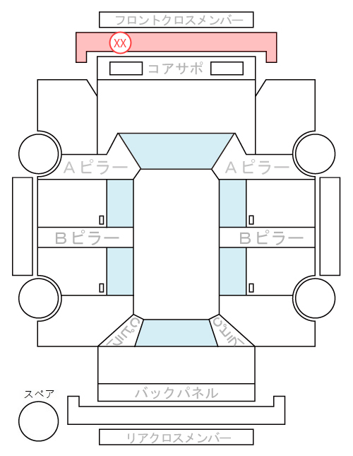 Body condition diagram (damage marks, Japanese labels)