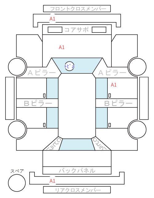 Body condition diagram (damage marks, Japanese labels)