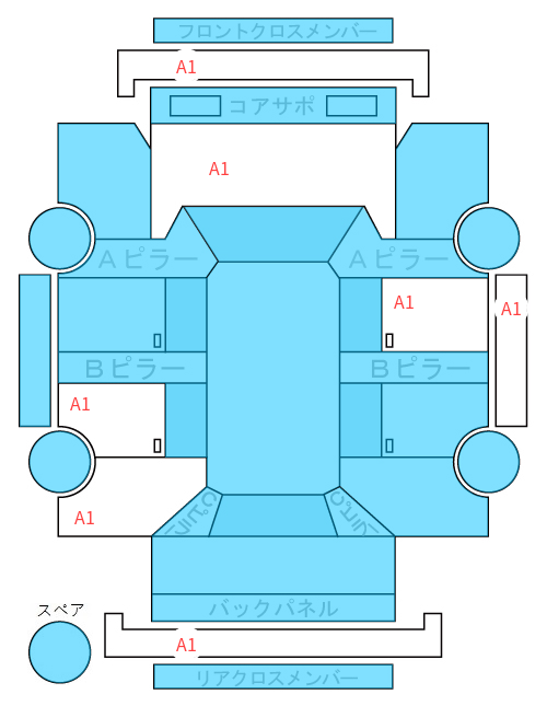 Body condition diagram (damage marks, Japanese labels)