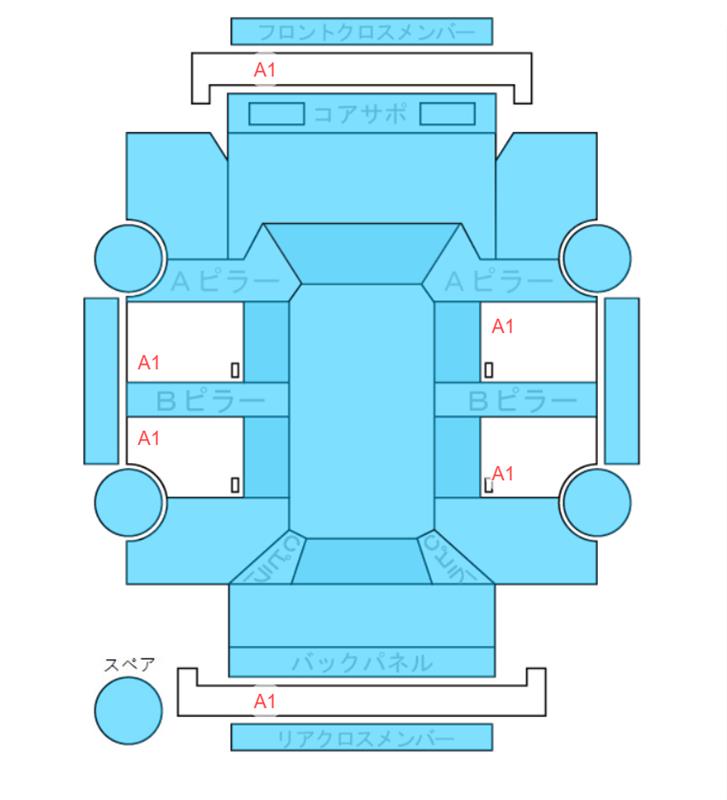 Body condition diagram (damage marks, Japanese labels)