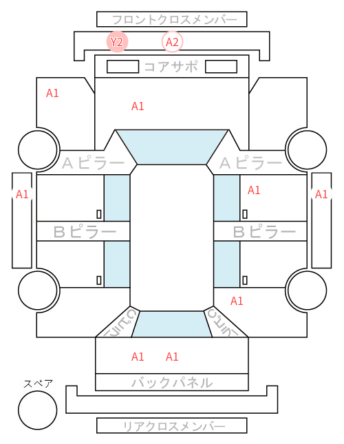 Body condition diagram (damage marks, Japanese labels)