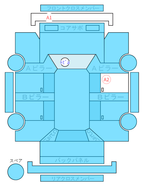 Body condition diagram (damage marks, Japanese labels)