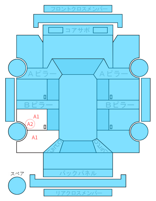 Body condition diagram (damage marks, Japanese labels)