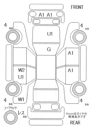 Body condition diagram (damage marks, Japanese labels)