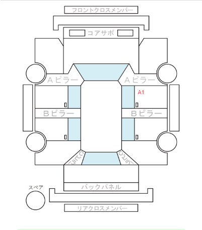 Body condition diagram (damage marks, Japanese labels)