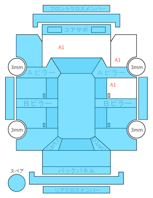 Body condition diagram (damage marks, Japanese labels)