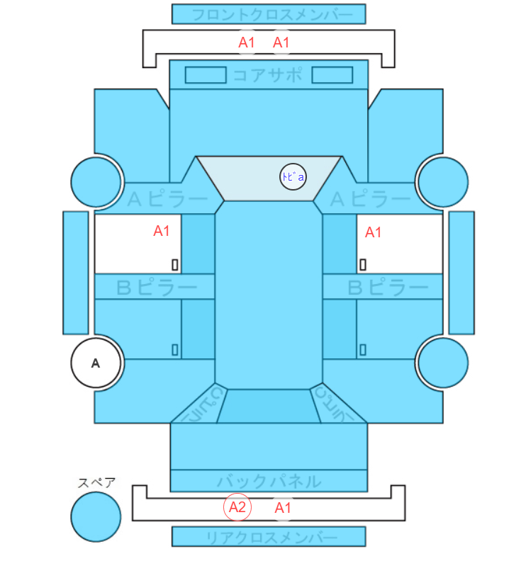 Body condition diagram (damage marks, Japanese labels)