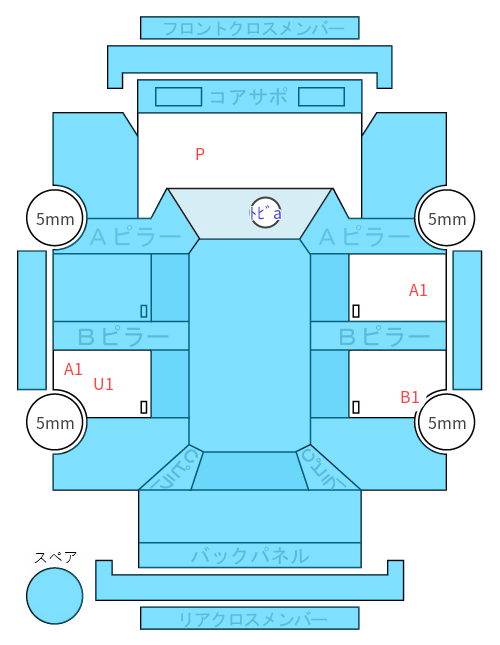 Body condition diagram (damage marks, Japanese labels)