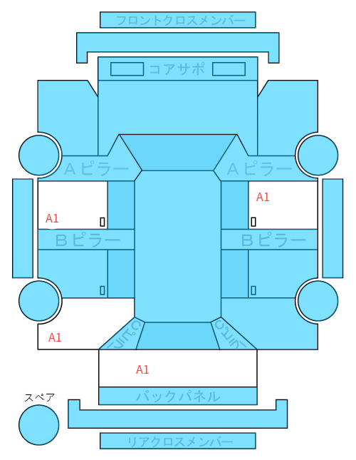 Body condition diagram (damage marks, Japanese labels)