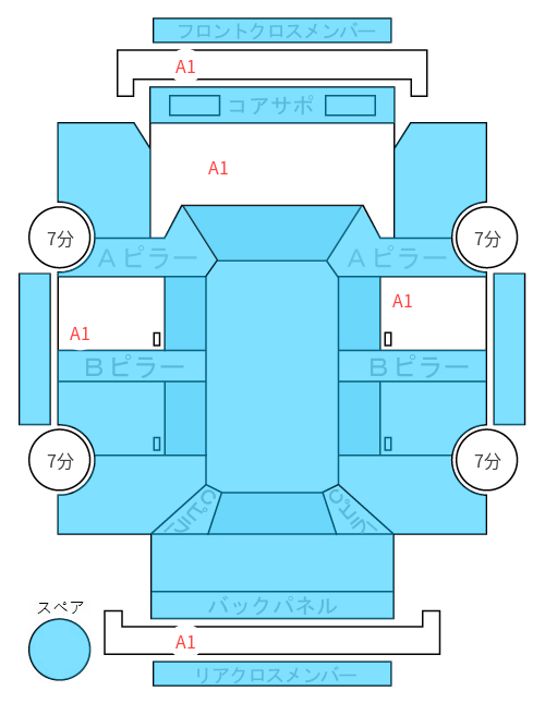 Body condition diagram (damage marks, Japanese labels)