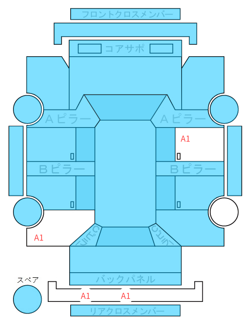 Body condition diagram (damage marks, Japanese labels)