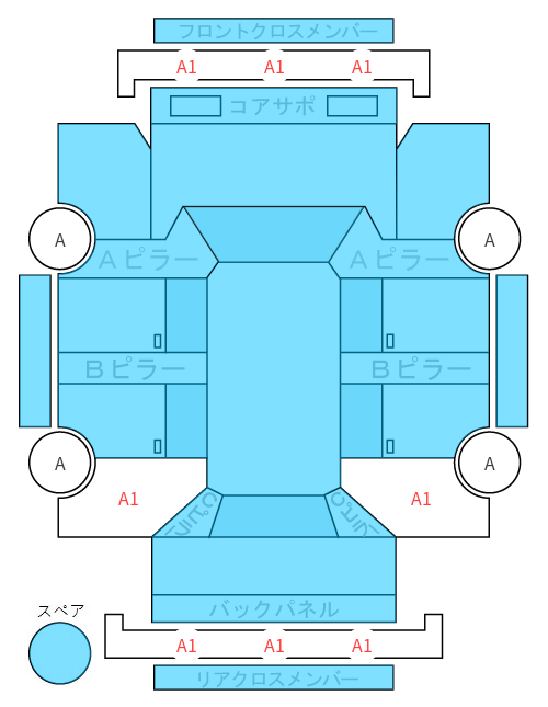 Body condition diagram (damage marks, Japanese labels)