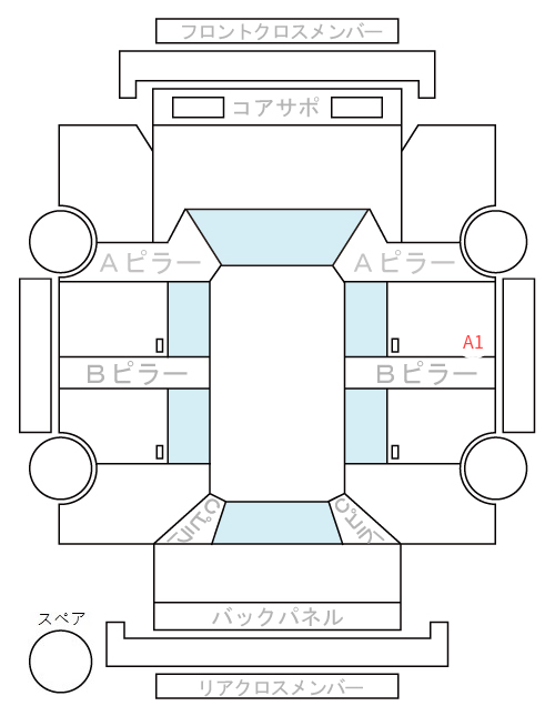 Body condition diagram (damage marks, Japanese labels)