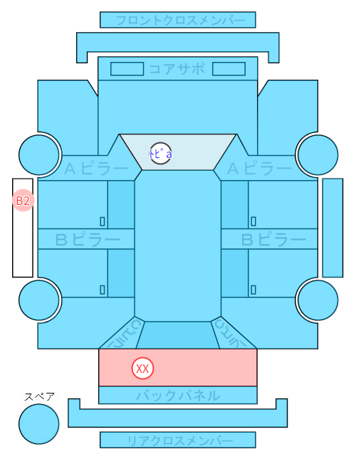 Body condition diagram (damage marks, Japanese labels)