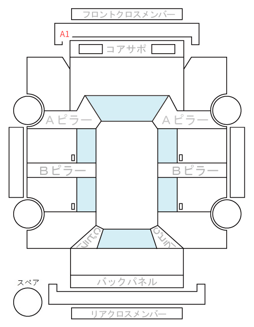 Body condition diagram (damage marks, Japanese labels)