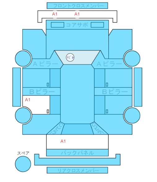Body condition diagram (damage marks, Japanese labels)