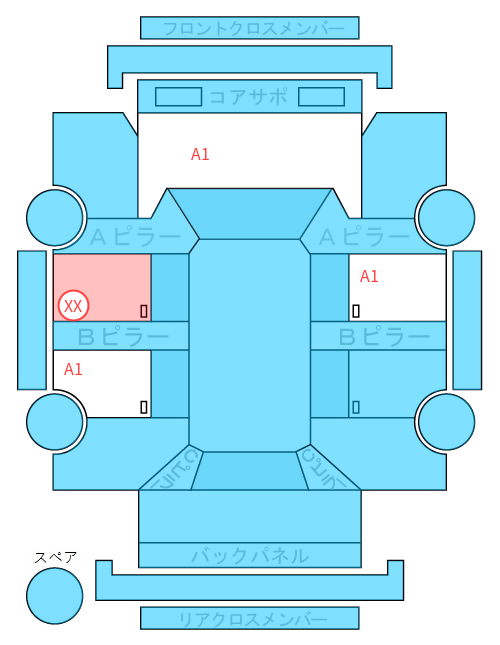 Body condition diagram (damage marks, Japanese labels)
