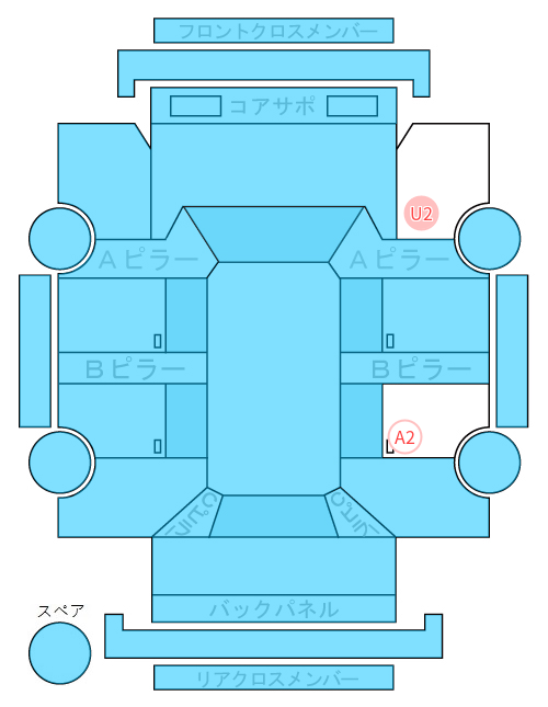 Body condition diagram (damage marks, Japanese labels)