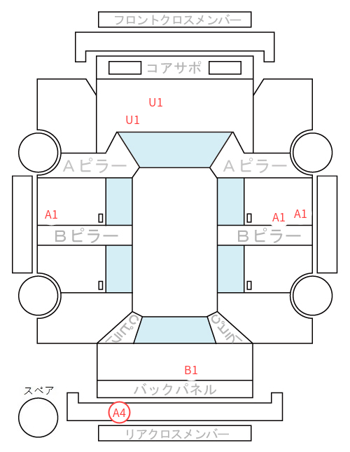 Body condition diagram (damage marks, Japanese labels)