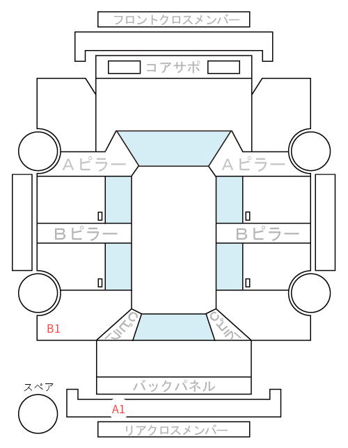 Body condition diagram (damage marks, Japanese labels)