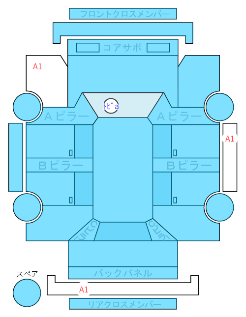 Body condition diagram (damage marks, Japanese labels)