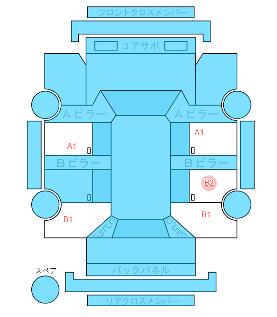 Body condition diagram (damage marks, Japanese labels)