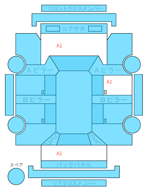 Body condition diagram (damage marks, Japanese labels)