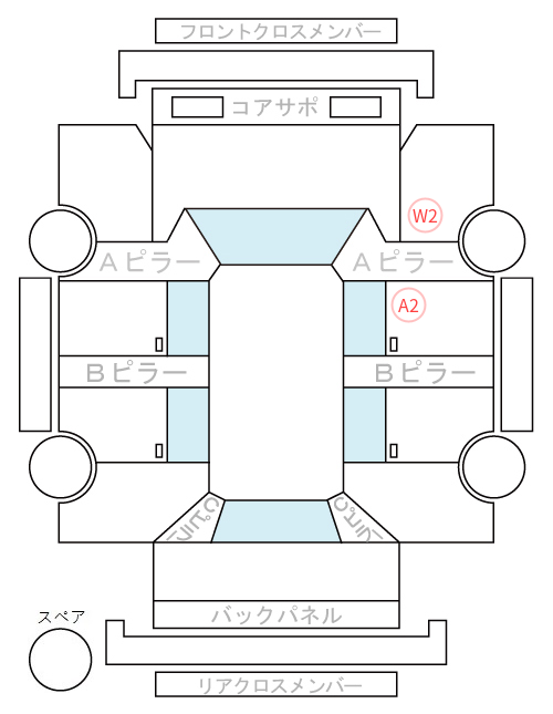 Body condition diagram (damage marks, Japanese labels)