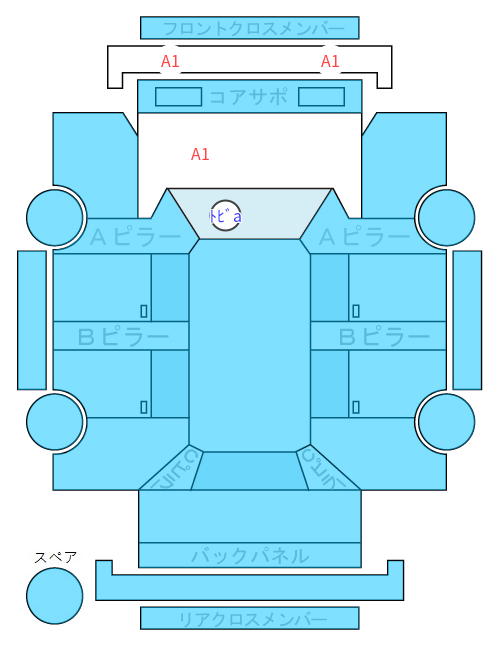 Body condition diagram (damage marks, Japanese labels)